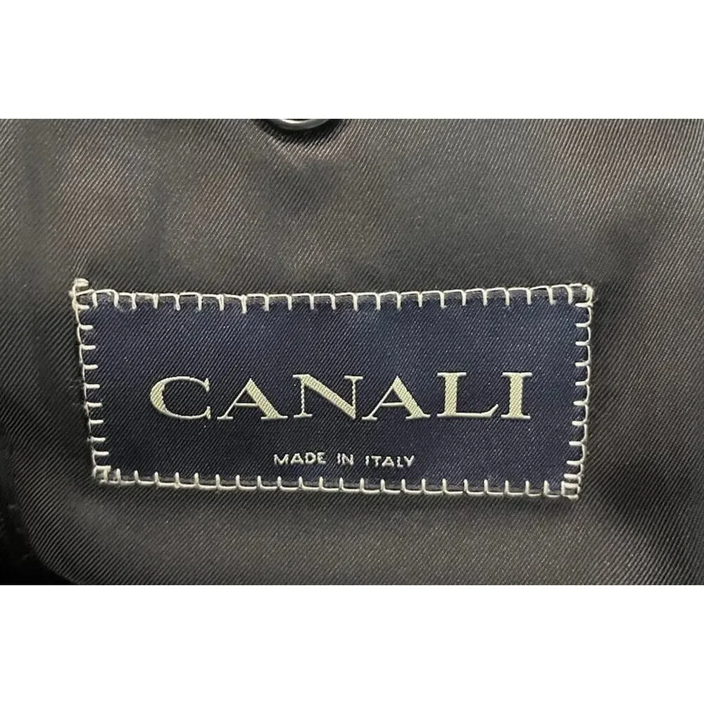 Canali Black Striped Super 120's Wool Men's‎ Jacket Sports Blazer Size 52L